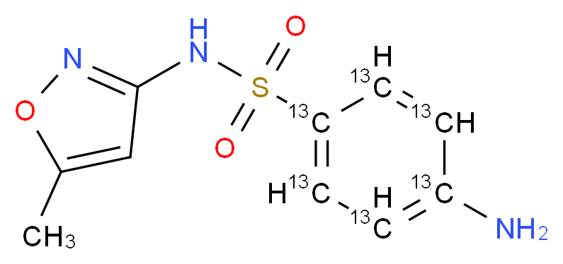 4-amino-N-(5-methyl-1,2-oxazol-3-yl)(1,2,3,4,5,6-<sup>1</sup><sup>3</sup>C<sub>6</sub>)benzene-1-sulfonamide_分子结构_CAS_1196157-90-0