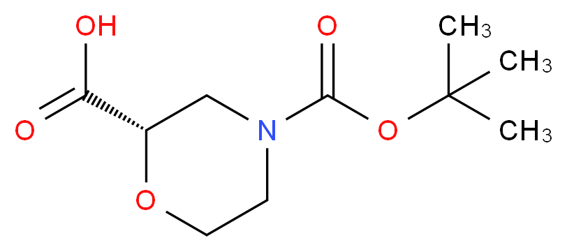 (S)-4-(tert-butoxycarbonyl)Morpholine-2-carboxylic acid_分子结构_CAS_868689-63-8)
