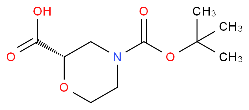 (2S)-4-[(tert-butoxy)carbonyl]morpholine-2-carboxylic acid_分子结构_CAS_868689-63-8