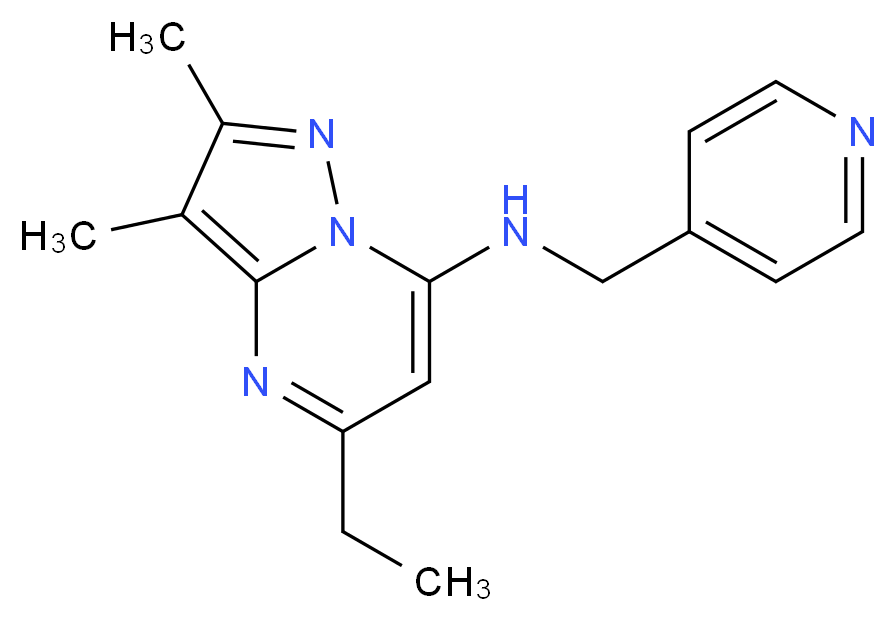 5-ethyl-2,3-dimethyl-N-(4-pyridinylmethyl)pyrazolo[1,5-a]pyrimidin-7-amine_分子结构_CAS_)