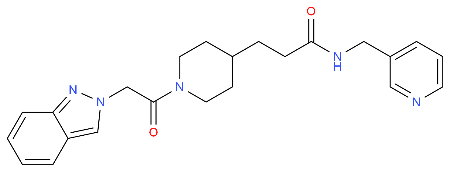 3-[1-(2H-indazol-2-ylacetyl)-4-piperidinyl]-N-(3-pyridinylmethyl)propanamide_分子结构_CAS_)