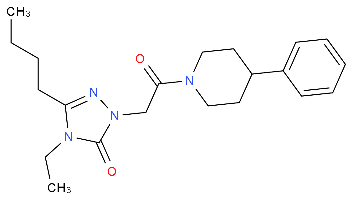 5-butyl-4-ethyl-2-[2-oxo-2-(4-phenyl-1-piperidinyl)ethyl]-2,4-dihydro-3H-1,2,4-triazol-3-one_分子结构_CAS_)
