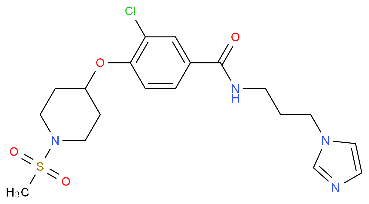 3-chloro-N-[3-(1H-imidazol-1-yl)propyl]-4-{[1-(methylsulfonyl)-4-piperidinyl]oxy}benzamide_分子结构_CAS_)