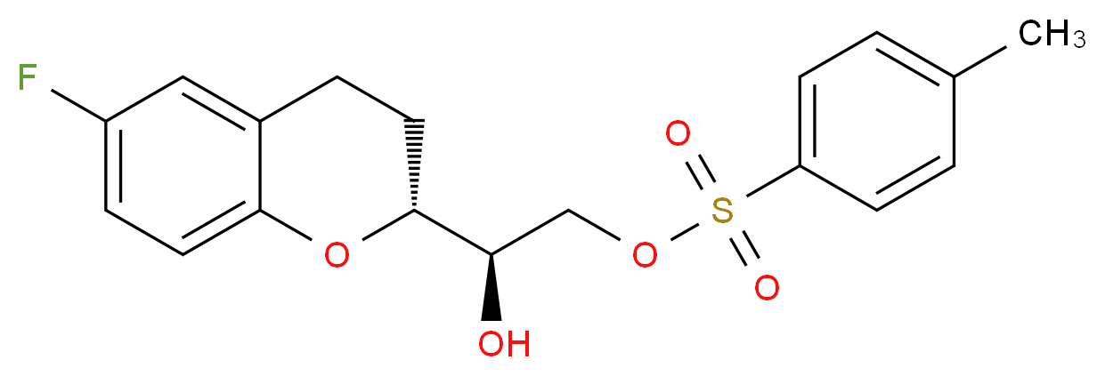 (1R)-1-[(2R)-6-fluoro-3,4-dihydro-2H-1-benzopyran-2-yl]-2-[(4-methylbenzenesulfonyl)oxy]ethan-1-ol_分子结构_CAS_303176-46-7