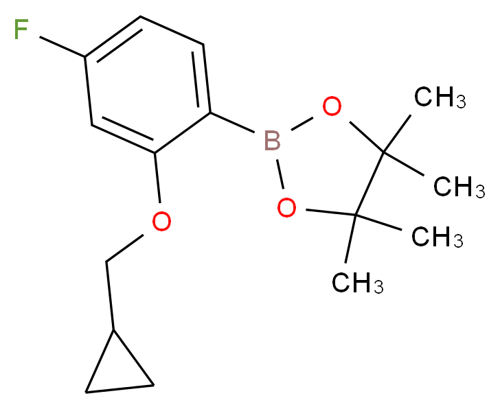 2-Cyclopropylmethoxy-4-fluorophenylboronic acid pinacol ester_分子结构_CAS_1185836-96-7)