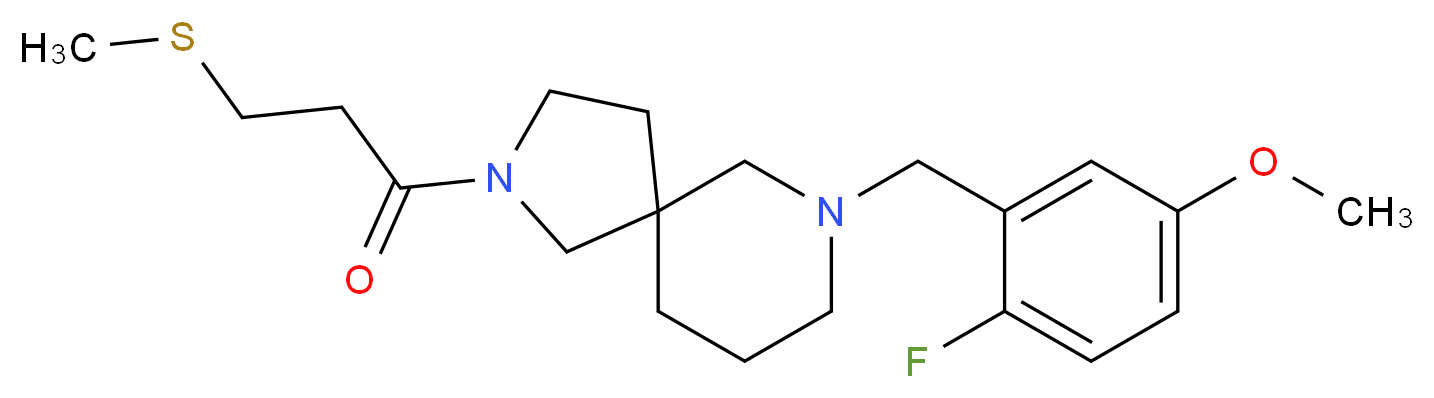 7-(2-fluoro-5-methoxybenzyl)-2-[3-(methylthio)propanoyl]-2,7-diazaspiro[4.5]decane_分子结构_CAS_)