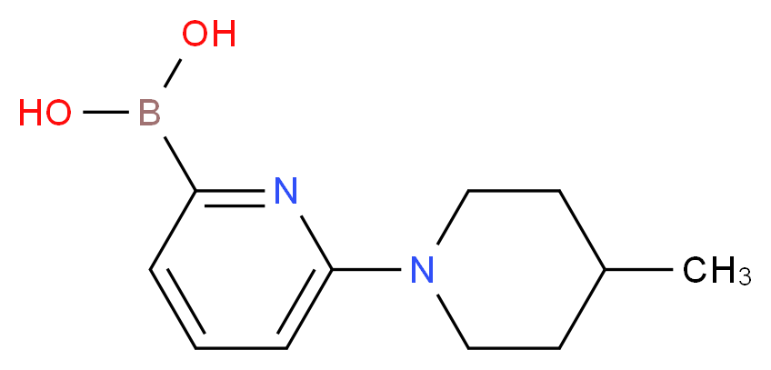 6-(4-METHYLPIPERIDIN-1-YL)PYRIDINE-2-BORONIC ACID_分子结构_CAS_)