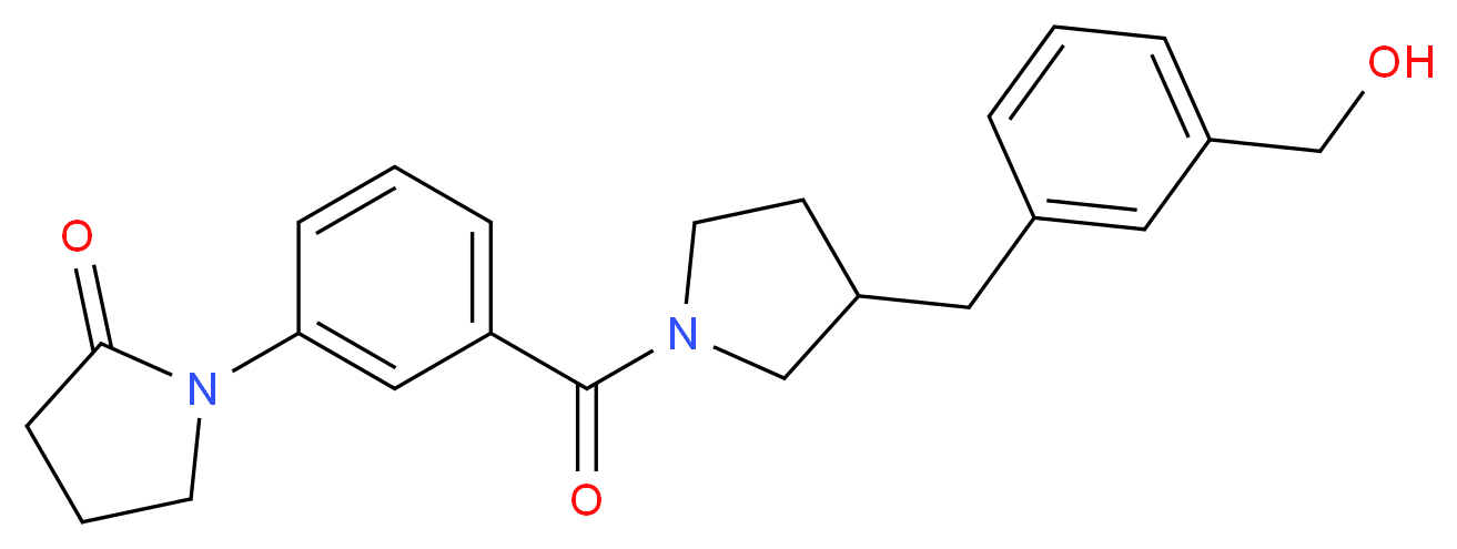 1-[3-({3-[3-(hydroxymethyl)benzyl]pyrrolidin-1-yl}carbonyl)phenyl]pyrrolidin-2-one_分子结构_CAS_)