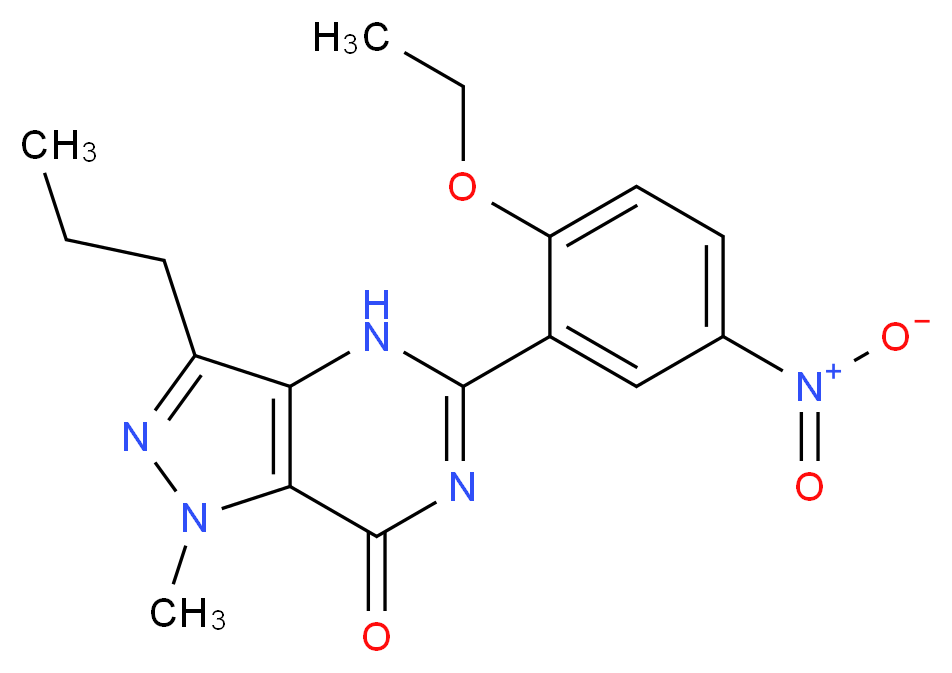 5-(2-ethoxy-5-nitrophenyl)-1-methyl-3-propyl-1H,4H,7H-pyrazolo[4,3-d]pyrimidin-7-one_分子结构_CAS_147676-99-1