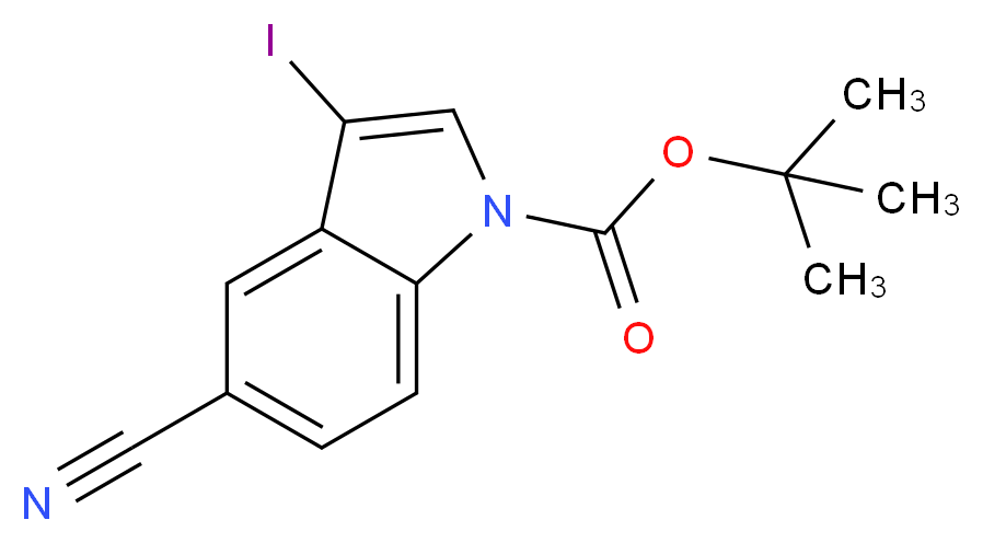 5-Cyano-3-iodo-1H-indole, N-BOC protected 98%_分子结构_CAS_864685-26-7)