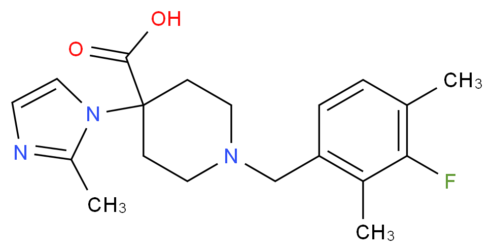 1-(3-fluoro-2,4-dimethylbenzyl)-4-(2-methyl-1H-imidazol-1-yl)piperidine-4-carboxylic acid_分子结构_CAS_)