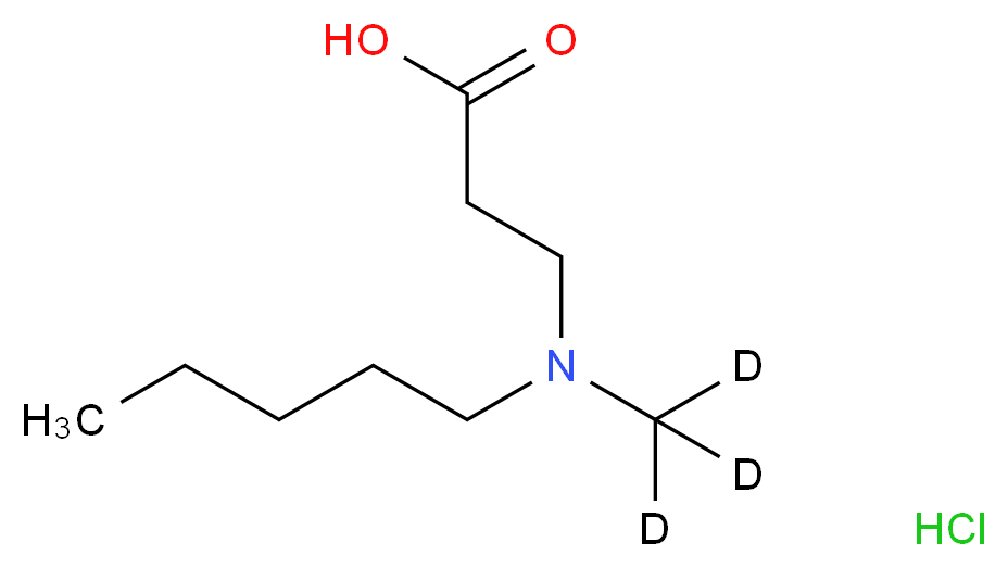 3-[(<sup>2</sup>H<sub>3</sub>)methyl(pentyl)amino]propanoic acid hydrochloride_分子结构_CAS_1246817-11-7