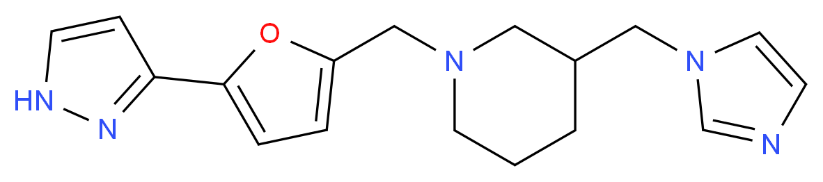 3-(1H-imidazol-1-ylmethyl)-1-{[5-(1H-pyrazol-3-yl)-2-furyl]methyl}piperidine_分子结构_CAS_)