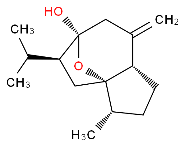 (1S,2S,5S,8R,9S)-2-methyl-6-methylidene-9-(propan-2-yl)-11-oxatricyclo[6.2.1.0^{1,5}]undecan-8-ol_分子结构_CAS_4871-97-0