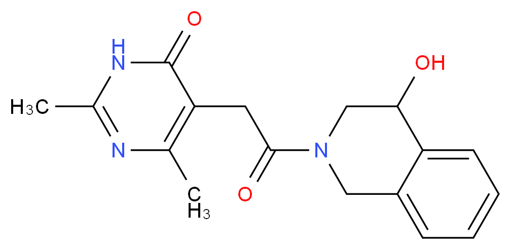 5-[2-(4-hydroxy-3,4-dihydroisoquinolin-2(1H)-yl)-2-oxoethyl]-2,6-dimethylpyrimidin-4(3H)-one_分子结构_CAS_)