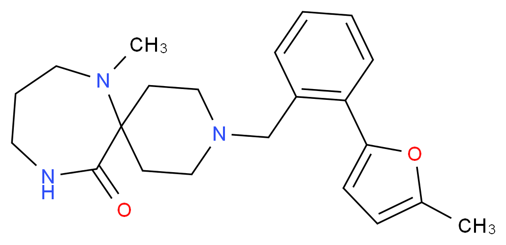 7-methyl-3-[2-(5-methyl-2-furyl)benzyl]-3,7,11-triazaspiro[5.6]dodecan-12-one_分子结构_CAS_)