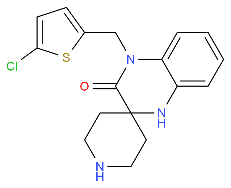 4'-[(5-chloro-2-thienyl)methyl]-1',4'-dihydro-3'H-spiro[piperidine-4,2'-quinoxalin]-3'-one_分子结构_CAS_)