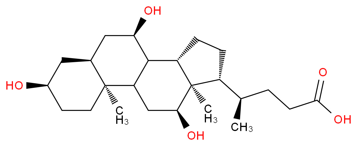 (4R)-4-[(2S,5R,7S,9R,11S,14R,15R,16S)-5,9,16-trihydroxy-2,15-dimethyltetracyclo[8.7.0.0<sup>2</sup>,<sup>7</sup>.0<sup>1</sup><sup>1</sup>,<sup>1</sup><sup>5</sup>]heptadecan-14-yl]pentanoic acid_分子结构_CAS_81-25-4