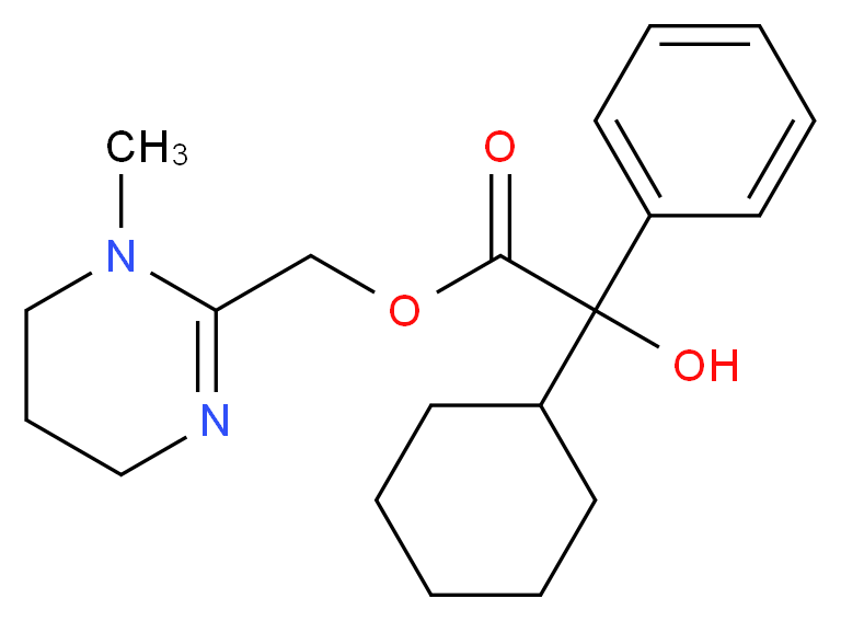 (1-methyl-1,4,5,6-tetrahydropyrimidin-2-yl)methyl 2-cyclohexyl-2-hydroxy-2-phenylacetate_分子结构_CAS_125-53-1