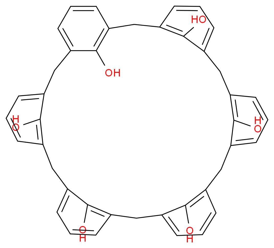 heptacyclo[31.3.1.1<sup>3</sup>,<sup>7</sup>.1<sup>9</sup>,<sup>1</sup><sup>3</sup>.1<sup>1</sup><sup>5</sup>,<sup>1</sup><sup>9</sup>.1<sup>2</sup><sup>1</sup>,<sup>2</sup><sup>5</sup>.1<sup>2</sup><sup>7</sup>,<sup>3</sup><sup>1</sup>]dotetraconta-1(37),3,5,7(42),9,11,13(41),15,17,19(40),21,23,25(39),27(38),28,30,33,35-octadecaene-37,38,39,40,41,42-hexol_分子结构_CAS_96107-95-8