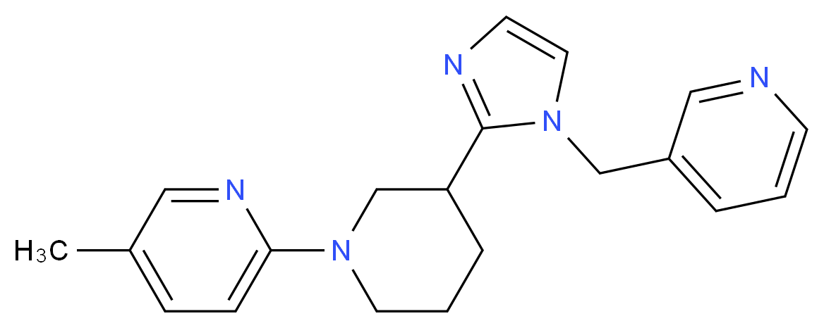 5-methyl-2-{3-[1-(3-pyridinylmethyl)-1H-imidazol-2-yl]-1-piperidinyl}pyridine_分子结构_CAS_)