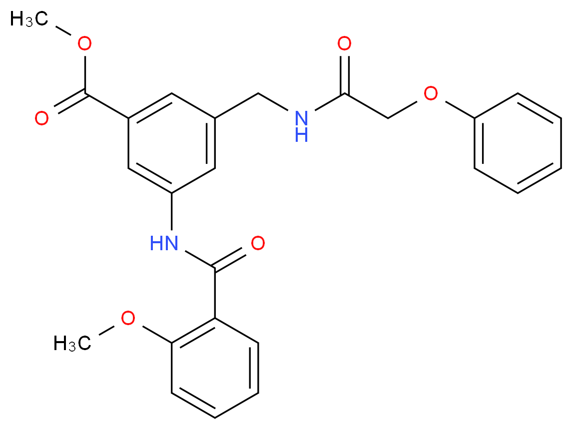 methyl 3-[(2-methoxybenzoyl)amino]-5-{[(phenoxyacetyl)amino]methyl}benzoate_分子结构_CAS_)