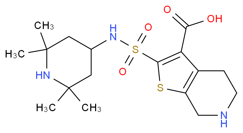 2-{[(2,2,6,6-tetramethylpiperidin-4-yl)amino]sulfonyl}-4,5,6,7-tetrahydrothieno[2,3-c]pyridine-3-carboxylic acid_分子结构_CAS_)