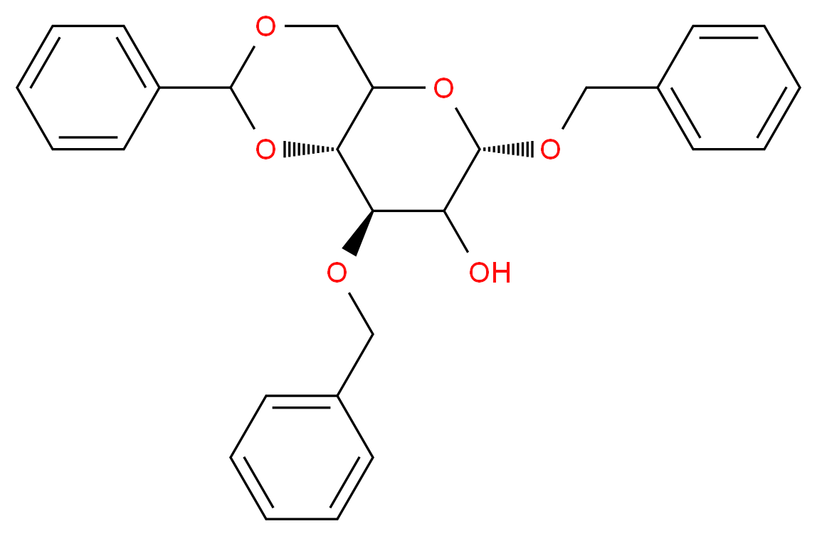 Benzyl 3-O-Benzyl-4,6-O-benzylidene-α-D-mannopyranoside_分子结构_CAS_62774-16-7)