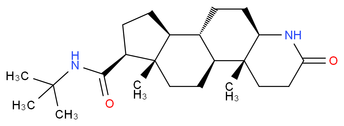 (1S,2R,7R,10S,11S,14S,15S)-N-tert-butyl-2,15-dimethyl-5-oxo-6-azatetracyclo[8.7.0.0<sup>2</sup>,<sup>7</sup>.0<sup>1</sup><sup>1</sup>,<sup>1</sup><sup>5</sup>]heptadecane-14-carboxamide_分子结构_CAS_98319-24-5