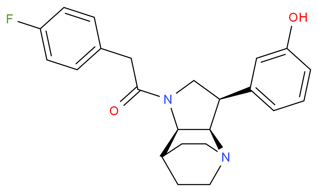 3-{(3R*,3aR*,7aR*)-1-[(4-fluorophenyl)acetyl]octahydro-4,7-ethanopyrrolo[3,2-b]pyridin-3-yl}phenol_分子结构_CAS_)