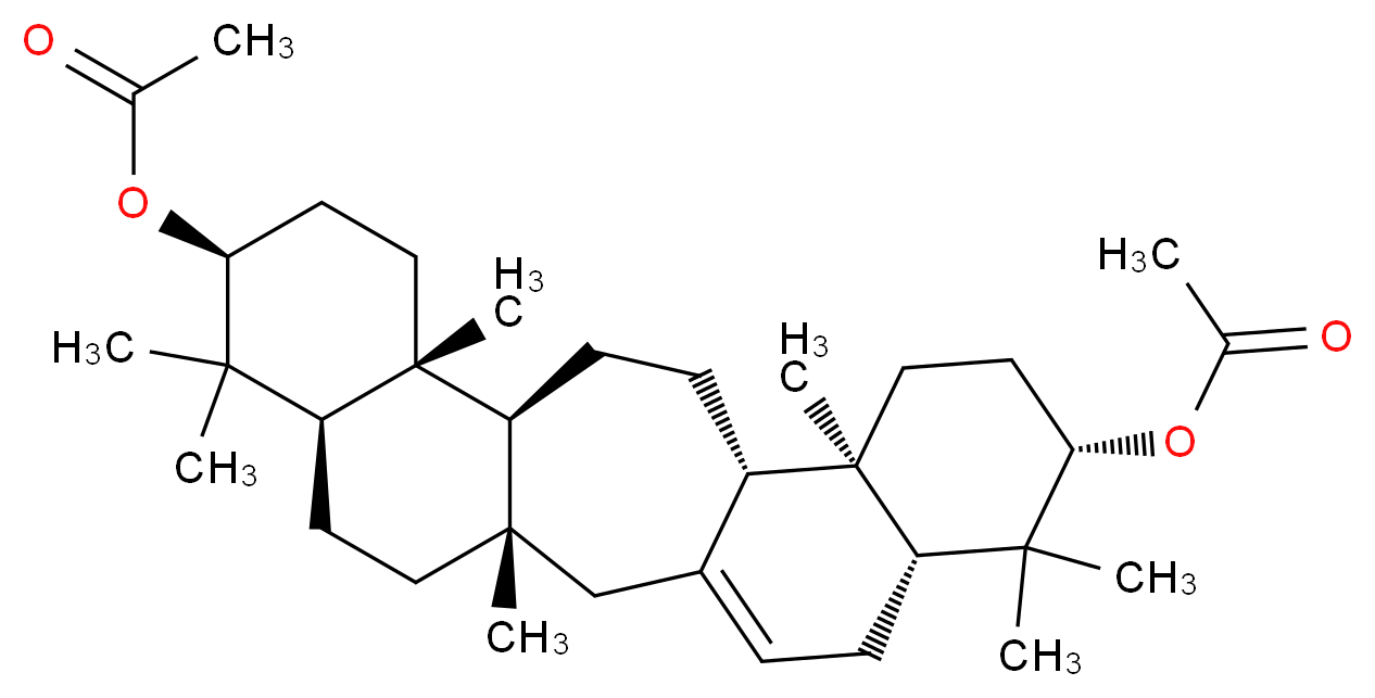 (3S,6R,8S,11R,12S,15S,16R,19S,21R)-19-(acetyloxy)-3,7,7,11,16,20,20-heptamethylpentacyclo[13.8.0.0<sup>3</sup>,<sup>1</sup><sup>2</sup>.0<sup>6</sup>,<sup>1</sup><sup>1</sup>.0<sup>1</sup><sup>6</sup>,<sup>2</sup><sup>1</sup>]tricos-1(23)-en-8-yl acetate_分子结构_CAS_27832-84-4