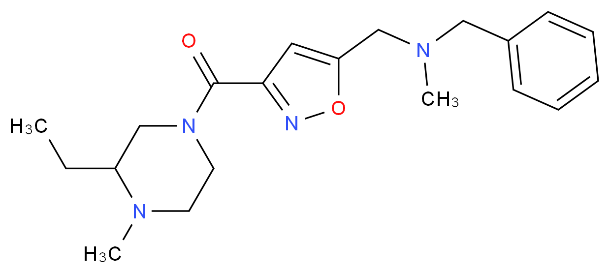 N-benzyl-1-{3-[(3-ethyl-4-methylpiperazin-1-yl)carbonyl]isoxazol-5-yl}-N-methylmethanamine_分子结构_CAS_)