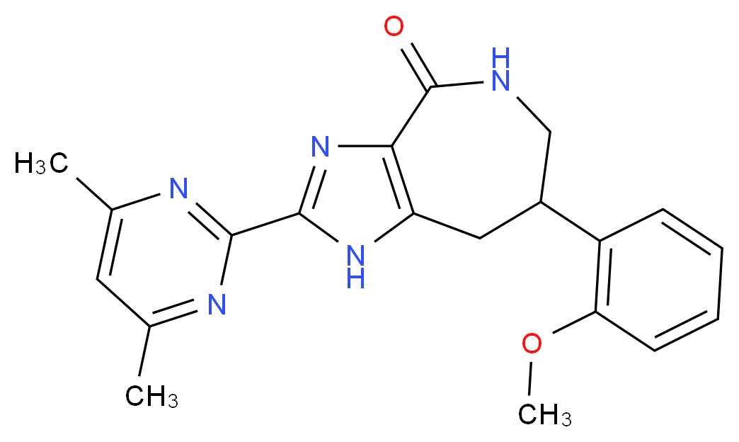 2-(4,6-dimethylpyrimidin-2-yl)-7-(2-methoxyphenyl)-5,6,7,8-tetrahydroimidazo[4,5-c]azepin-4(1H)-one_分子结构_CAS_)