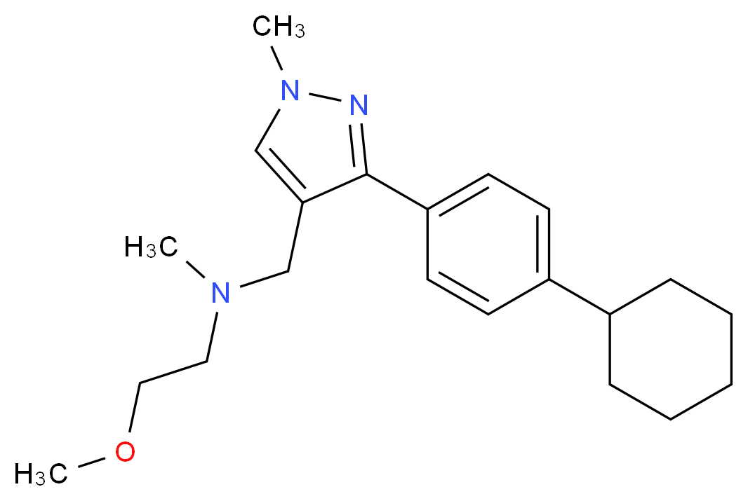 N-{[3-(4-cyclohexylphenyl)-1-methyl-1H-pyrazol-4-yl]methyl}-2-methoxy-N-methylethanamine_分子结构_CAS_)