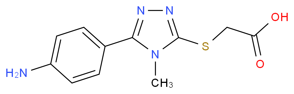 2-{[5-(4-aminophenyl)-4-methyl-4H-1,2,4-triazol-3-yl]sulfanyl}acetic acid_分子结构_CAS_421567-49-9