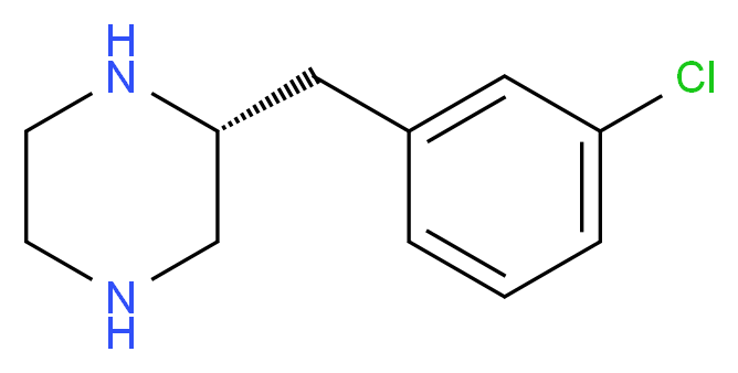 (2R)-2-[(3-chlorophenyl)methyl]piperazine_分子结构_CAS_1240589-18-7