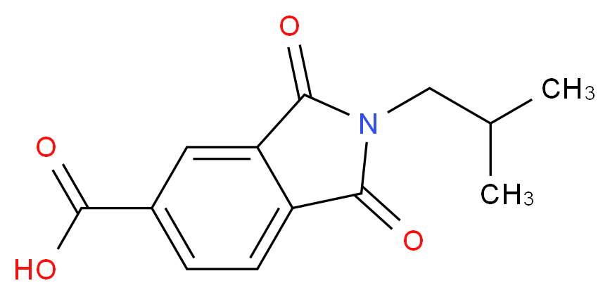 2-(2-methylpropyl)-1,3-dioxo-2,3-dihydro-1H-isoindole-5-carboxylic acid_分子结构_CAS_346716-89-0