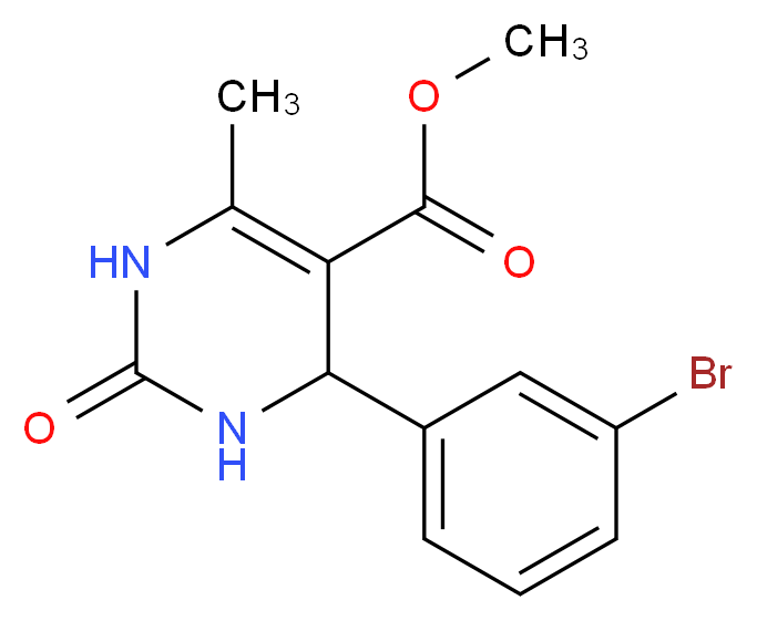 methyl 4-(3-bromophenyl)-6-methyl-2-oxo-1,2,3,4-tetrahydropyrimidine-5-carboxylate_分子结构_CAS_299404-81-2