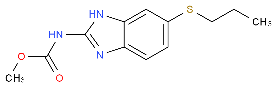 methyl N-[6-(propylsulfanyl)-1H-1,3-benzodiazol-2-yl]carbamate_分子结构_CAS_54965-21-8