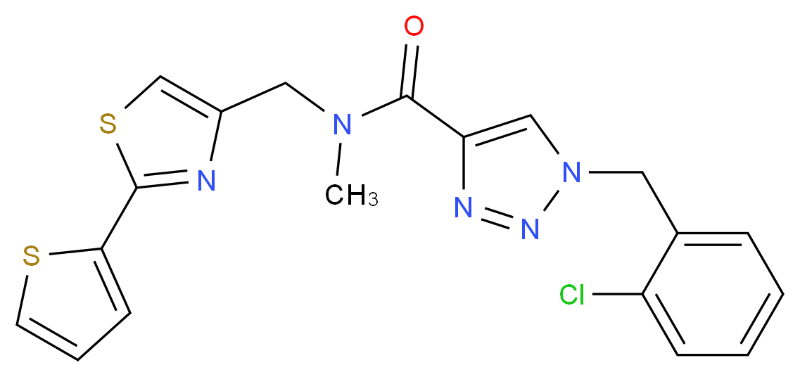 1-(2-chlorobenzyl)-N-methyl-N-{[2-(2-thienyl)-1,3-thiazol-4-yl]methyl}-1H-1,2,3-triazole-4-carboxamide_分子结构_CAS_)