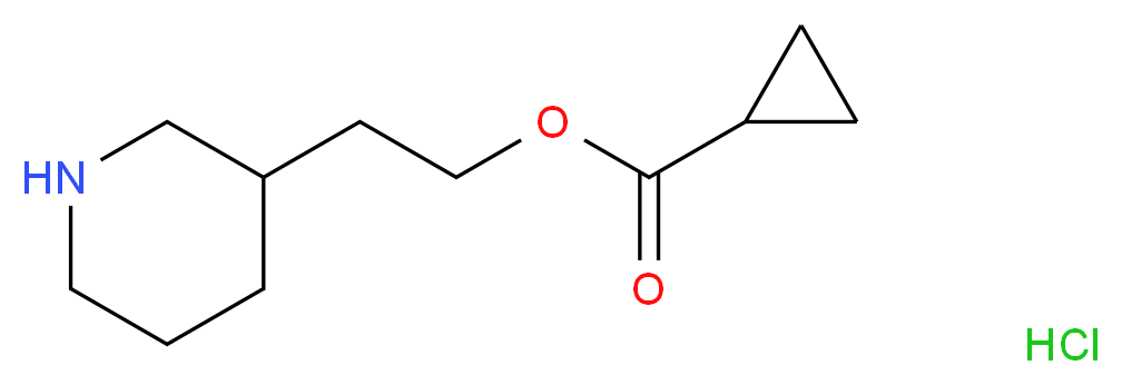 2-(3-Piperidinyl)ethyl cyclopropanecarboxylate hydrochloride_分子结构_CAS_)