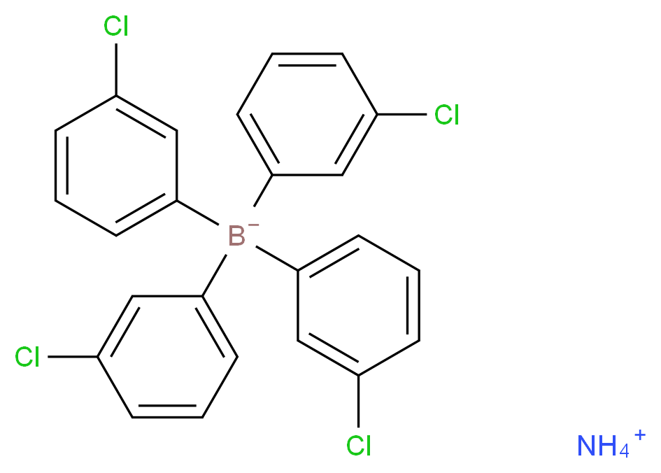 ammonium tetrakis(3-chlorophenyl)boranuide_分子结构_CAS_54512-39-9