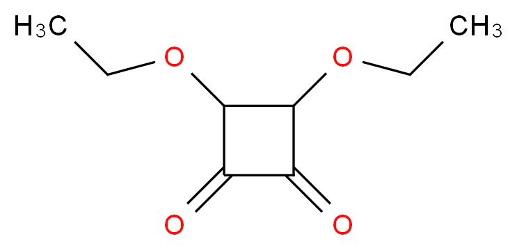 3,4-diethoxycyclobutane-1,2-dione_分子结构_CAS_5231-87-8
