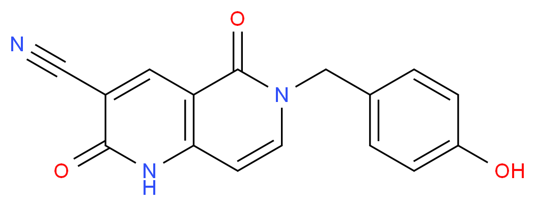 6-(4-hydroxybenzyl)-2,5-dioxo-1,2,5,6-tetrahydro-1,6-naphthyridine-3-carbonitrile_分子结构_CAS_)