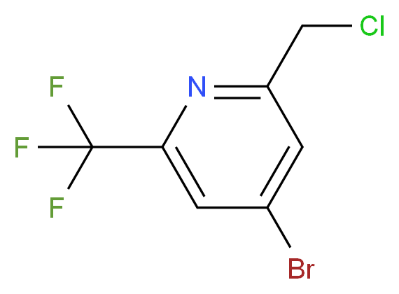 4-bromo-2-(chloromethyl)-6-(trifluoromethyl)pyridine_分子结构_CAS_1196147-43-9