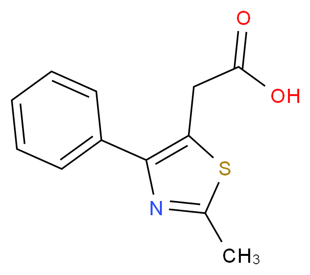 2-(2-methyl-4-phenyl-1,3-thiazol-5-yl)acetic acid_分子结构_CAS_34272-66-7