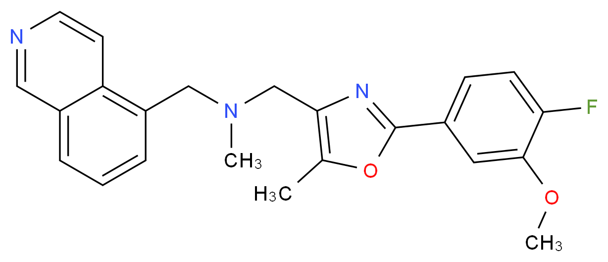 1-[2-(4-fluoro-3-methoxyphenyl)-5-methyl-1,3-oxazol-4-yl]-N-(5-isoquinolinylmethyl)-N-methylmethanamine_分子结构_CAS_)