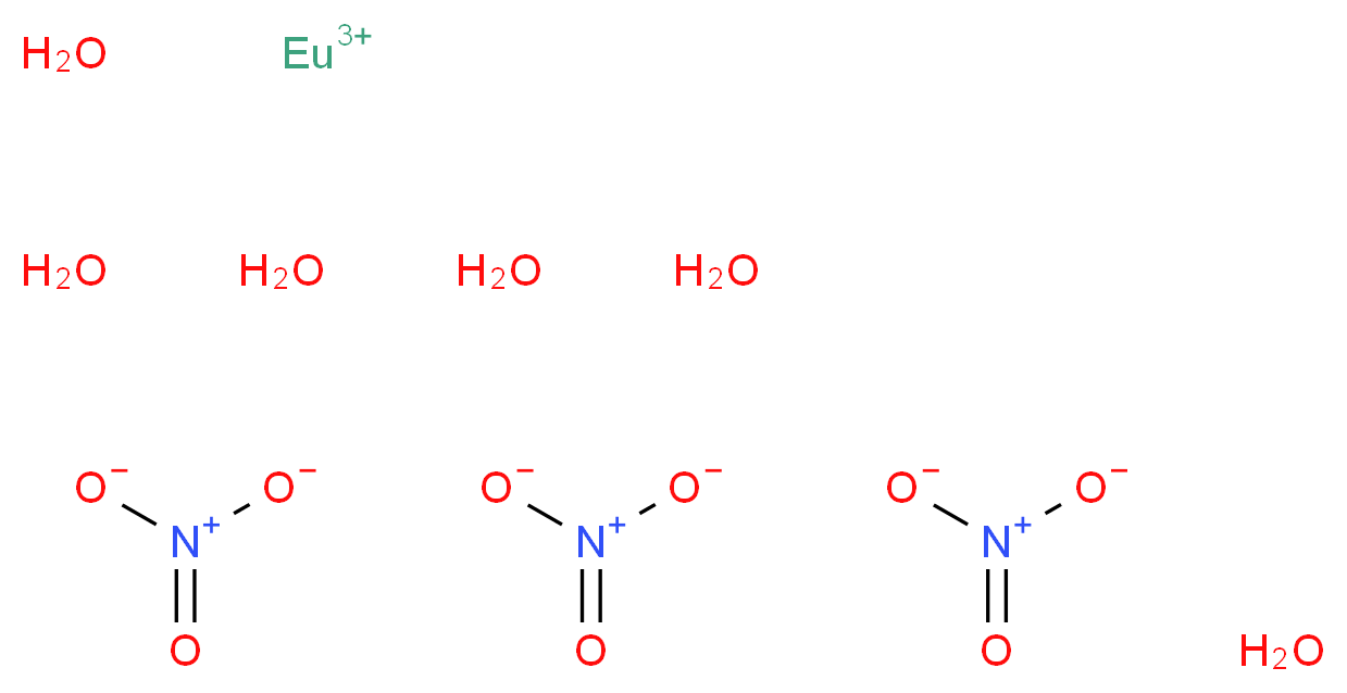 europium(3+) ion hexahydrate trinitrate_分子结构_CAS_10031-53-5