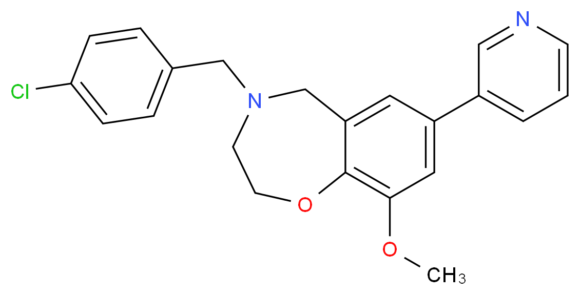 4-(4-chlorobenzyl)-9-methoxy-7-(3-pyridinyl)-2,3,4,5-tetrahydro-1,4-benzoxazepine_分子结构_CAS_)