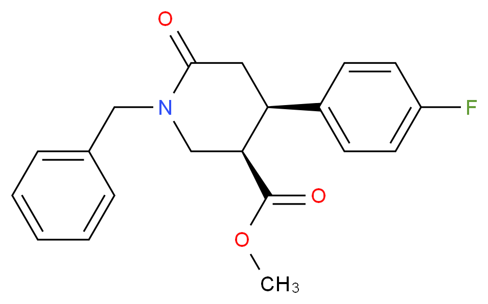 cis 1-Benzyl-4-(4-fluorophenyl)-6-oxopiperidine-3-carboxylic Acid Methyl Ester_分子结构_CAS_612095-73-5)